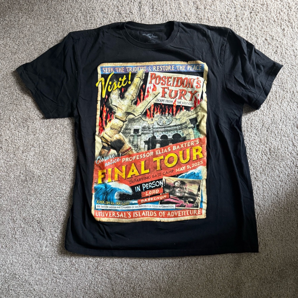 2023 Universal Studios Poseidon’s Fury Final Tour Shirt
